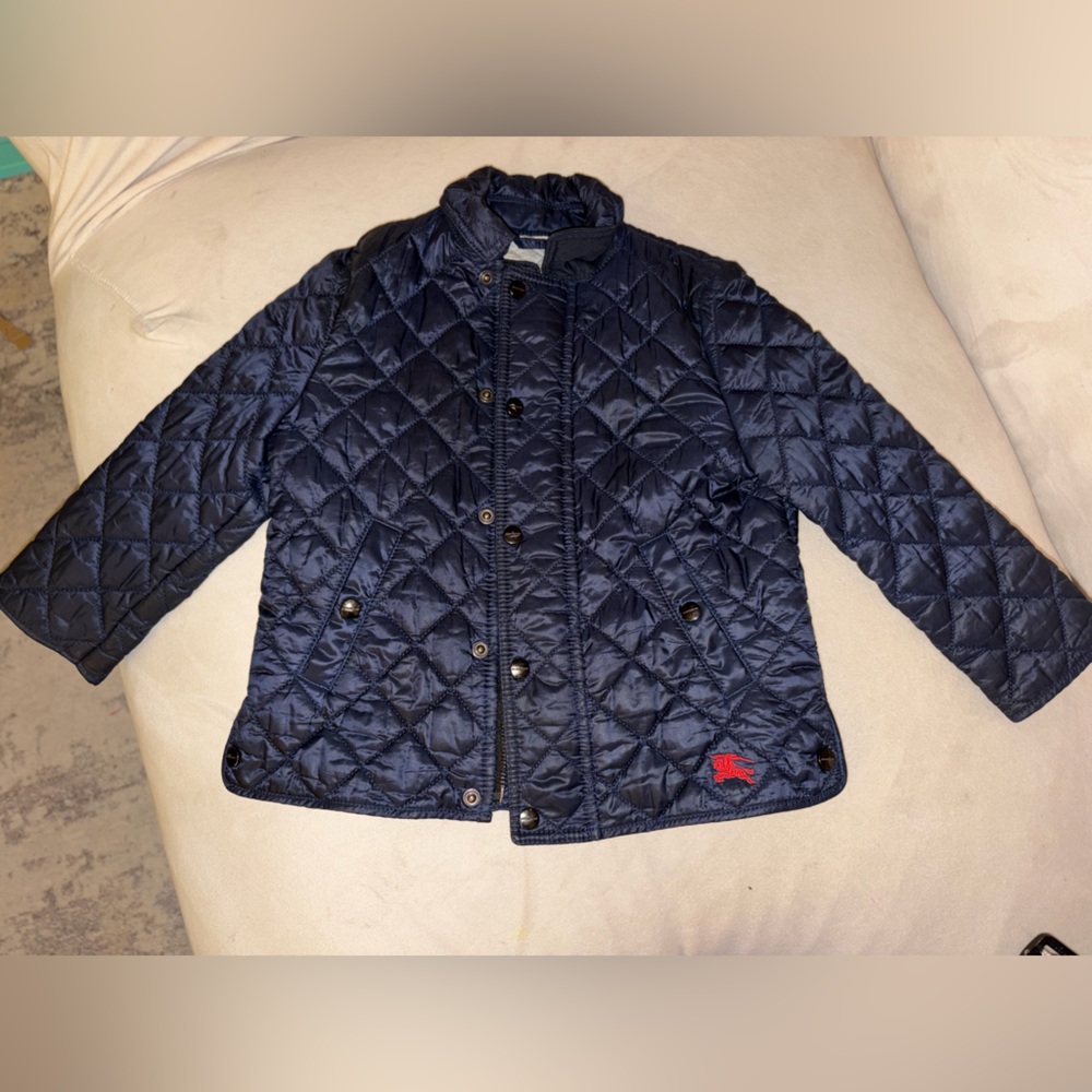 Burberry Navy and Gray Quilted Jacket